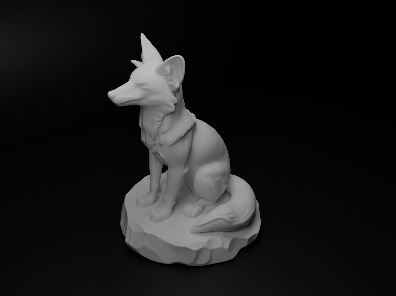 Fox Animal Figure 3D print model_2