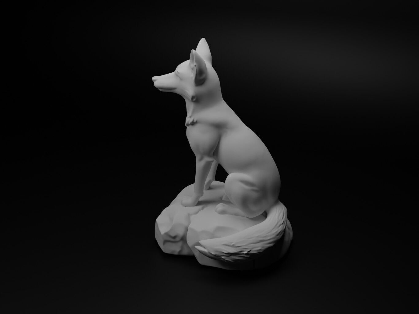 Fox Animal Figure 3D print model_1