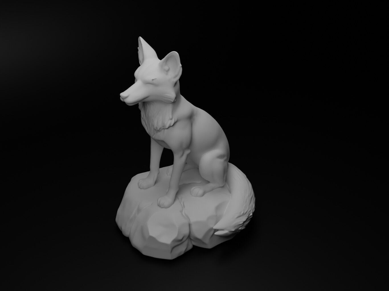 Fox Animal Figure 3D print model_2