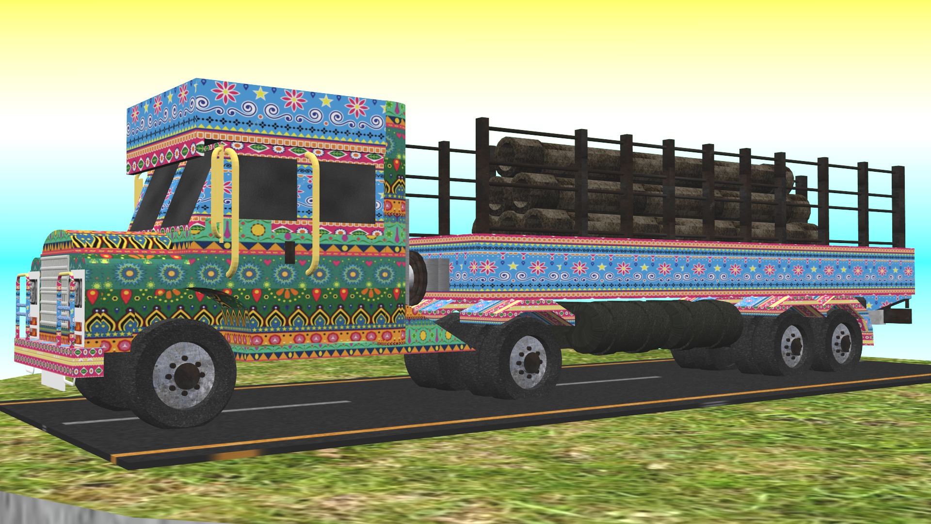 All types of Indian Trucks 3D Model Collection_62
