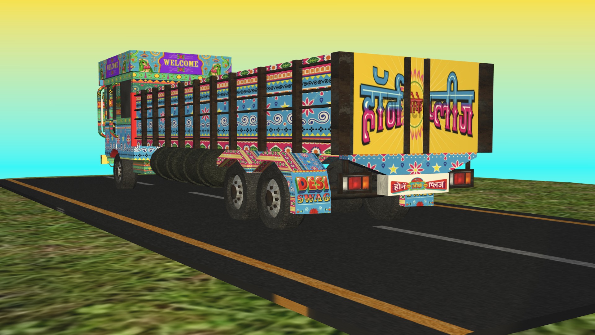 All types of Indian Trucks 3D Model Collection_13