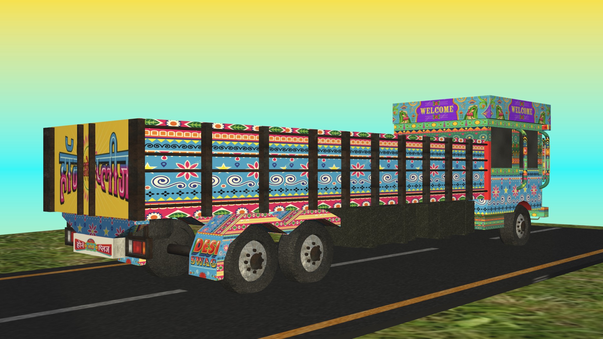 All types of Indian Trucks 3D Model Collection_7