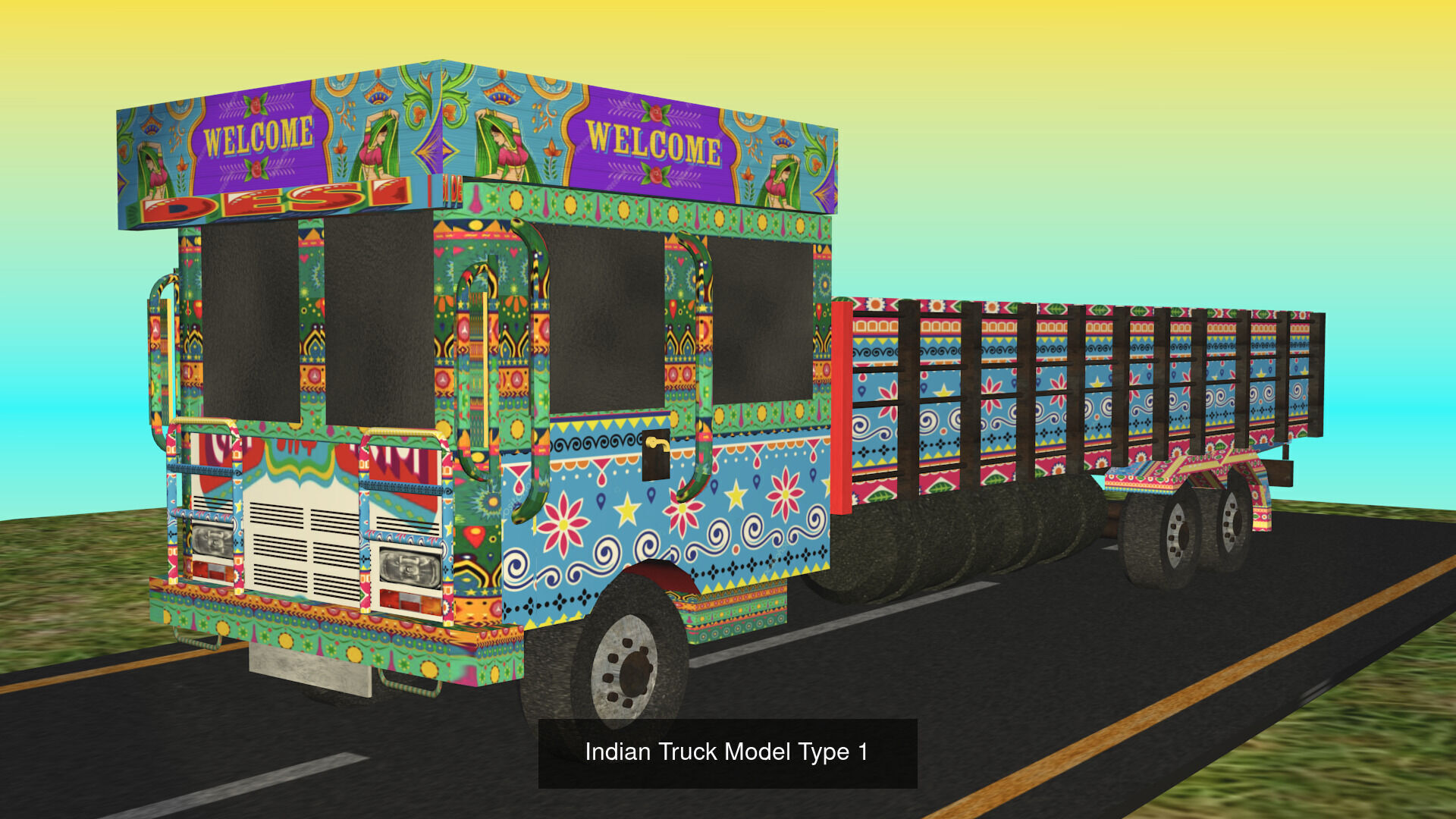 All types of Indian Trucks 3D Model Collection_16