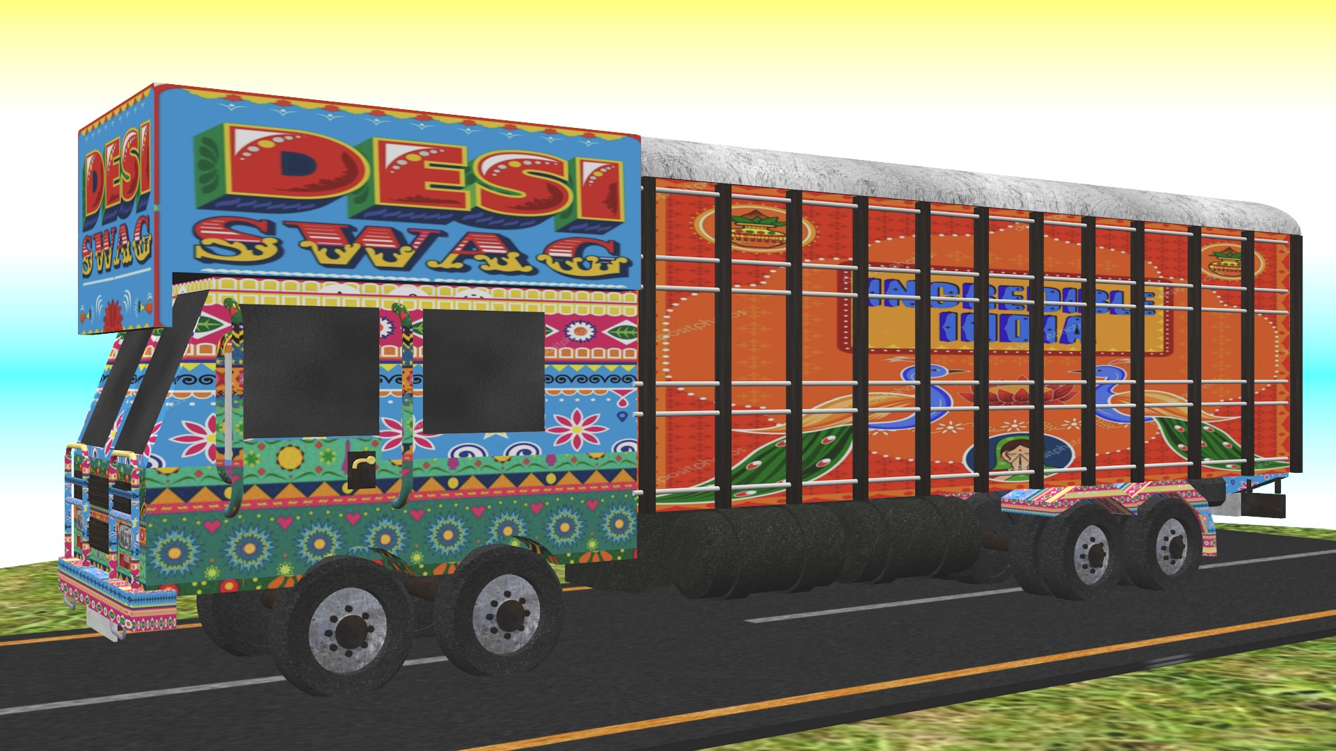 All types of Indian Trucks 3D Model Collection_24