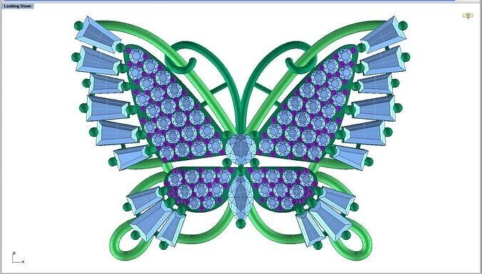 Butterfly Pendant 3D print model Texture