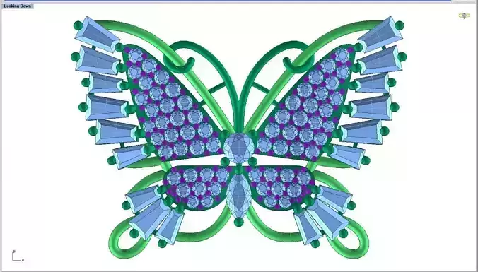 Butterfly Pendant 3D print model Texture