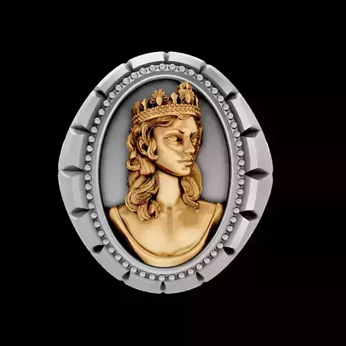 Queen RING silver gold sterling printable jewelry 3D model