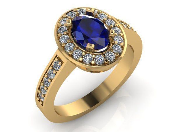 Blue Sapphire Ring Free 3D print model