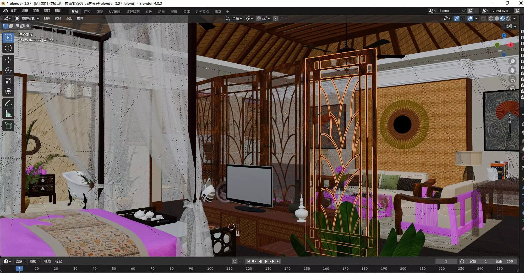 Hotel room  3D model_7