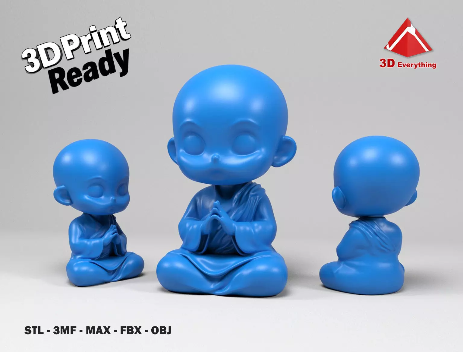Buddhist monk 3D print model_0