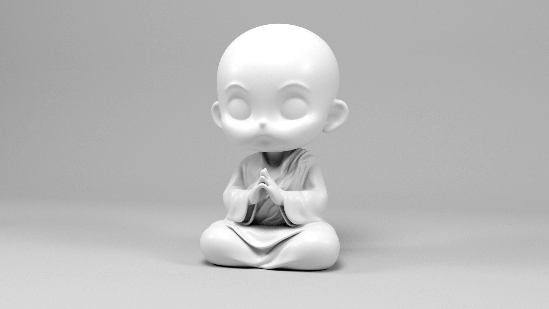 Buddhist monk 3D print model_9