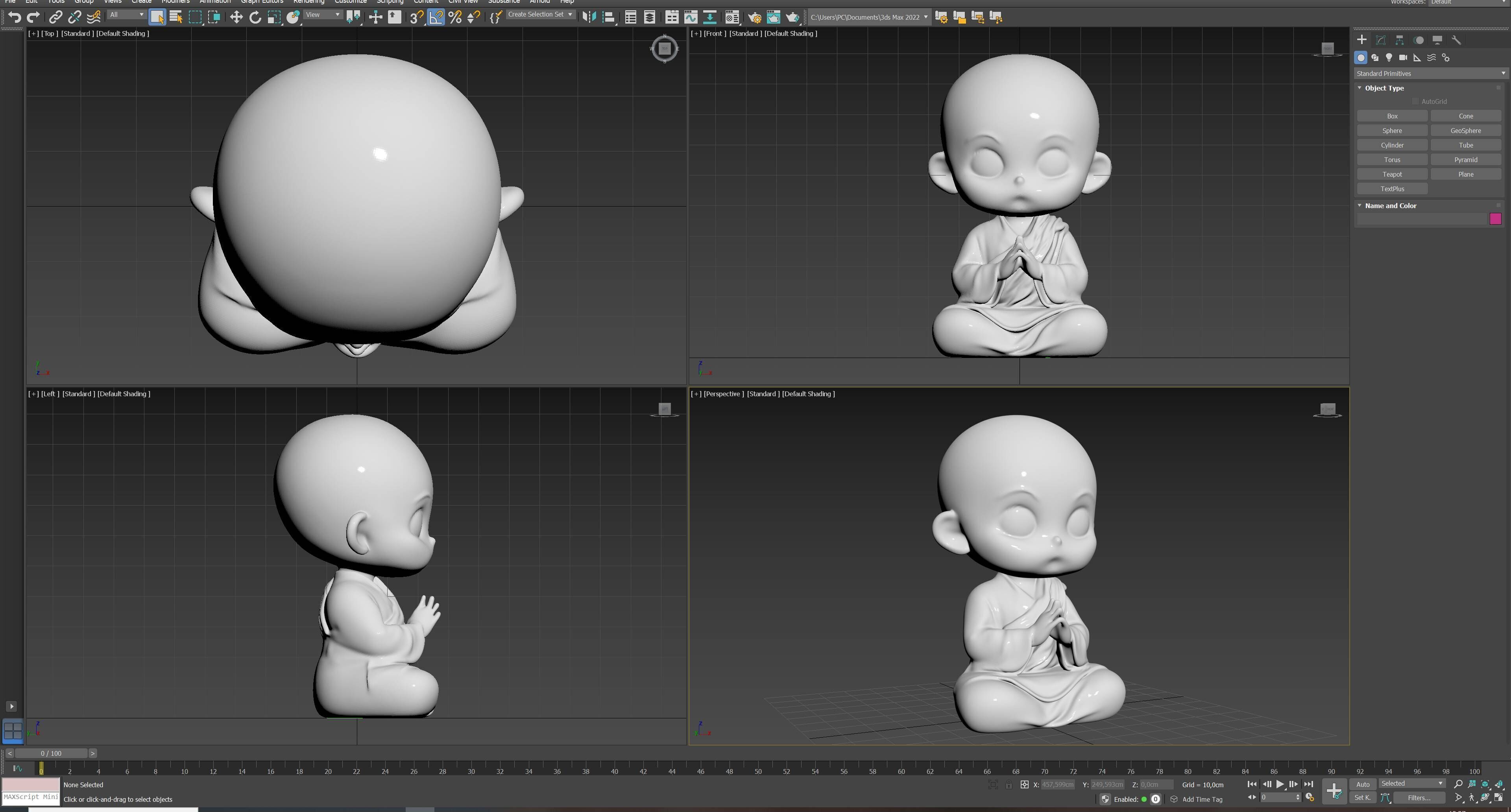 Buddhist monk 3D print model_11
