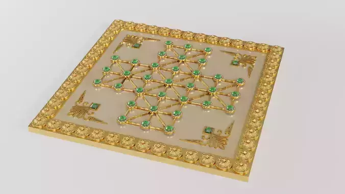Golden Asalto Game Board with Gems Design