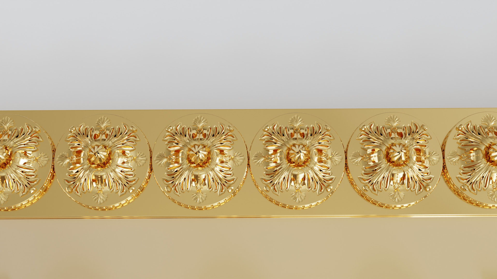 Golden Asalto Game Board with Gems Design 3D model_9