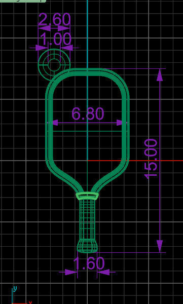 Pickleall Rocket Pendant 3D print model_4