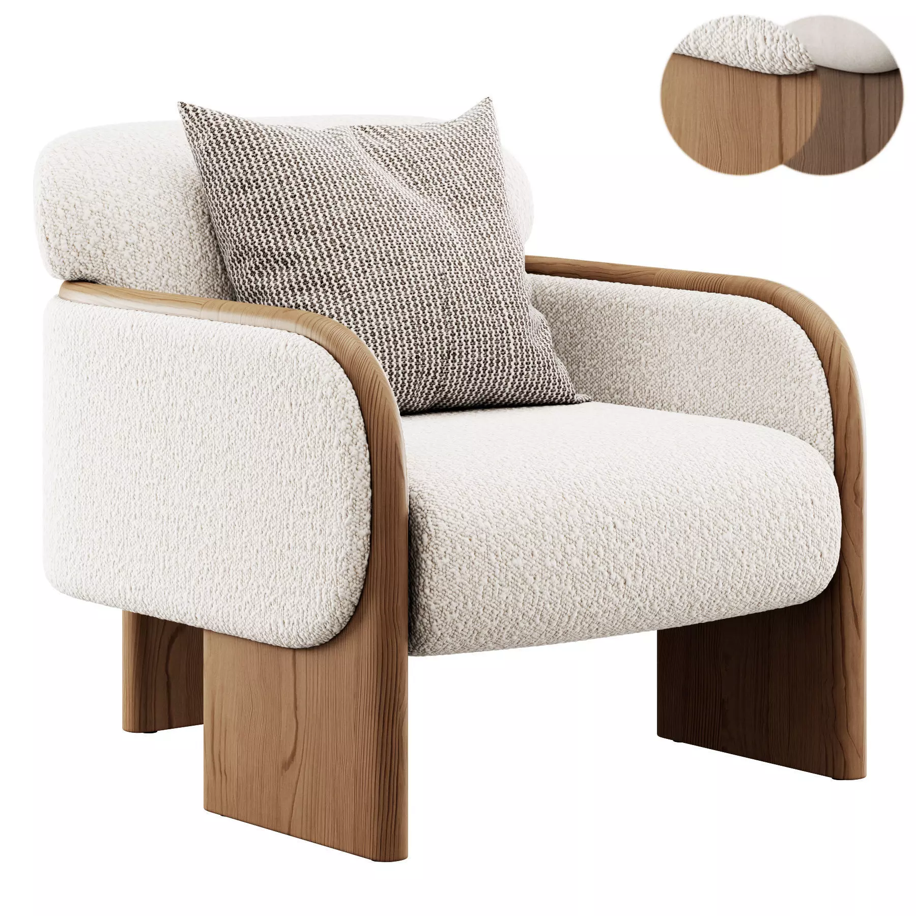 Eddie Boucle Armchair By Soho Home 3D model_0