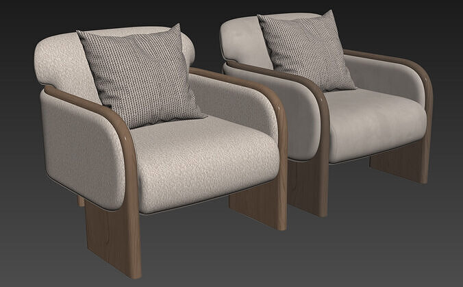 Eddie Boucle Armchair By Soho Home 3D model 7