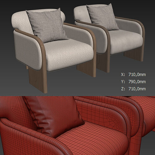 Eddie Boucle Armchair By Soho Home 3D model 6