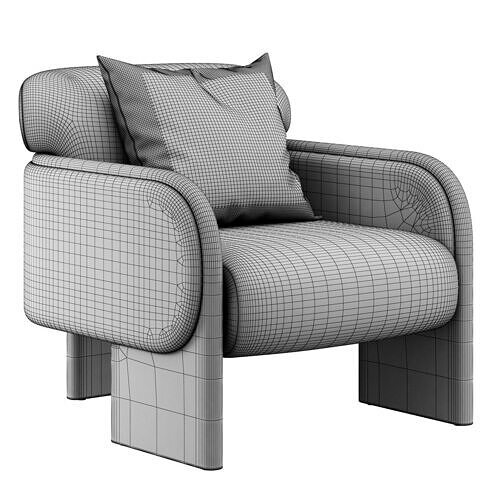 Eddie Boucle Armchair By Soho Home 3D model 5