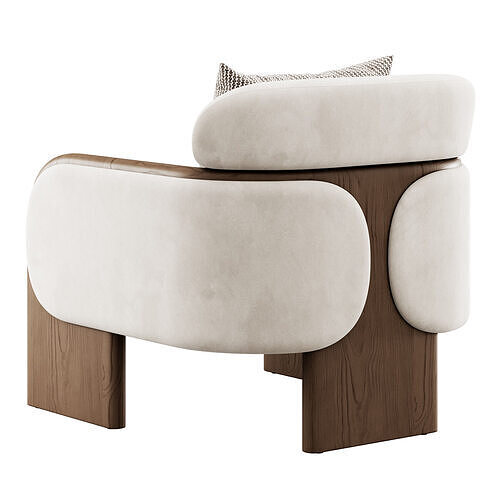 Eddie Boucle Armchair By Soho Home 3D model 4