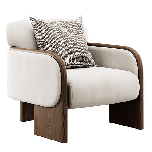 Eddie Boucle Armchair By Soho Home 3D model 2