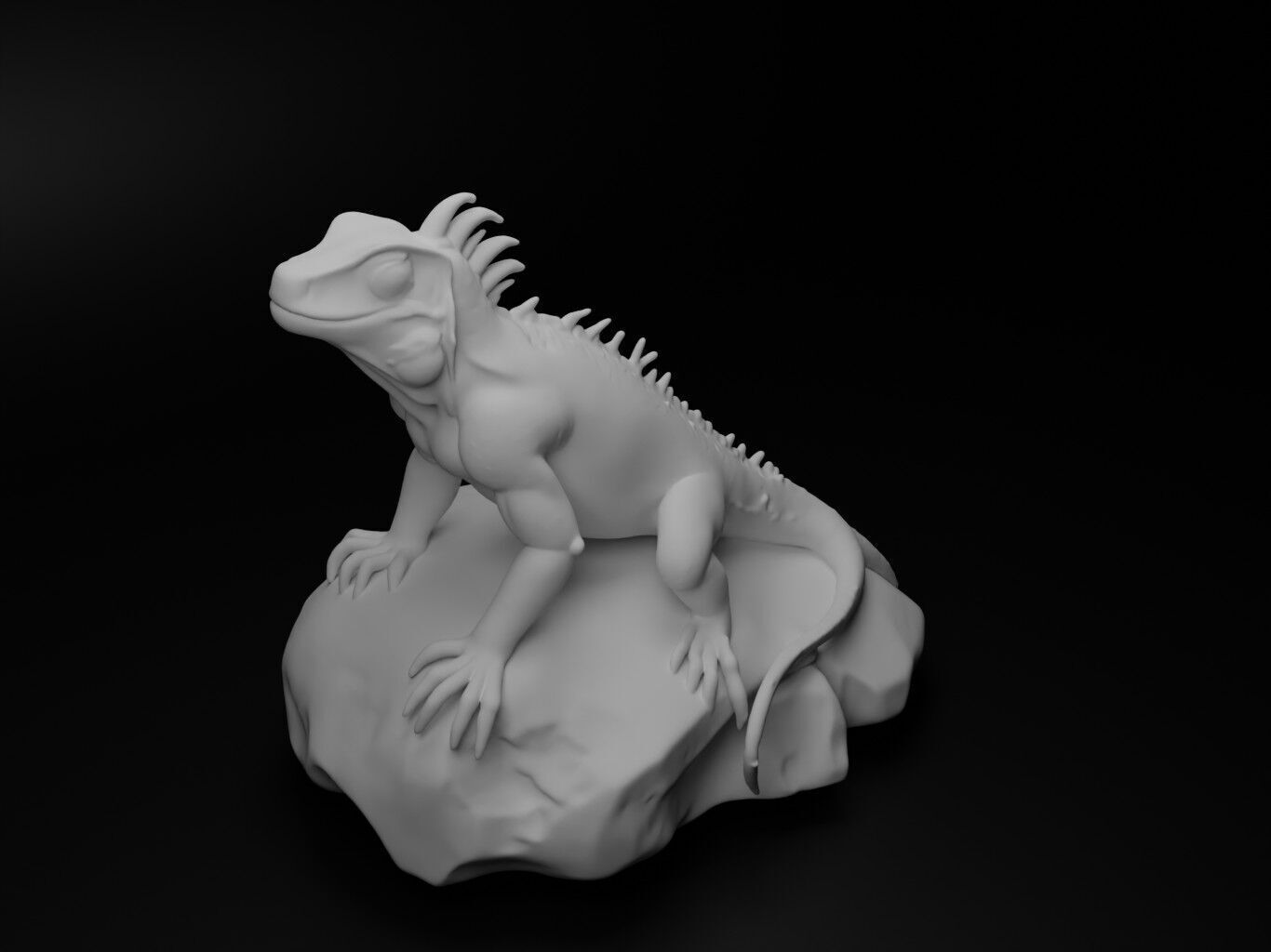 Iguana Animal Figure 3D print model_2
