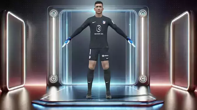 3D Rigged Juan Musso Atletico Madrid 2025 Low-poly 3D model
