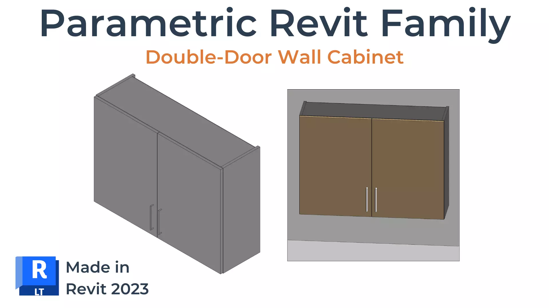 DOUBLE DOOR WALL Cabinet Revit Family UK Parametric 3D model_0