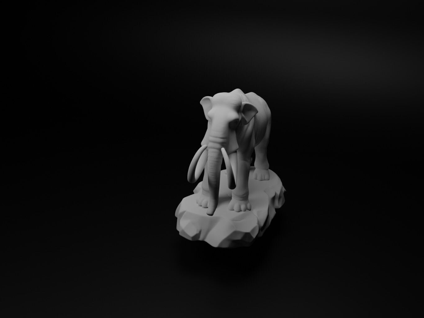Mammoth Animal Figure 3D print model_1