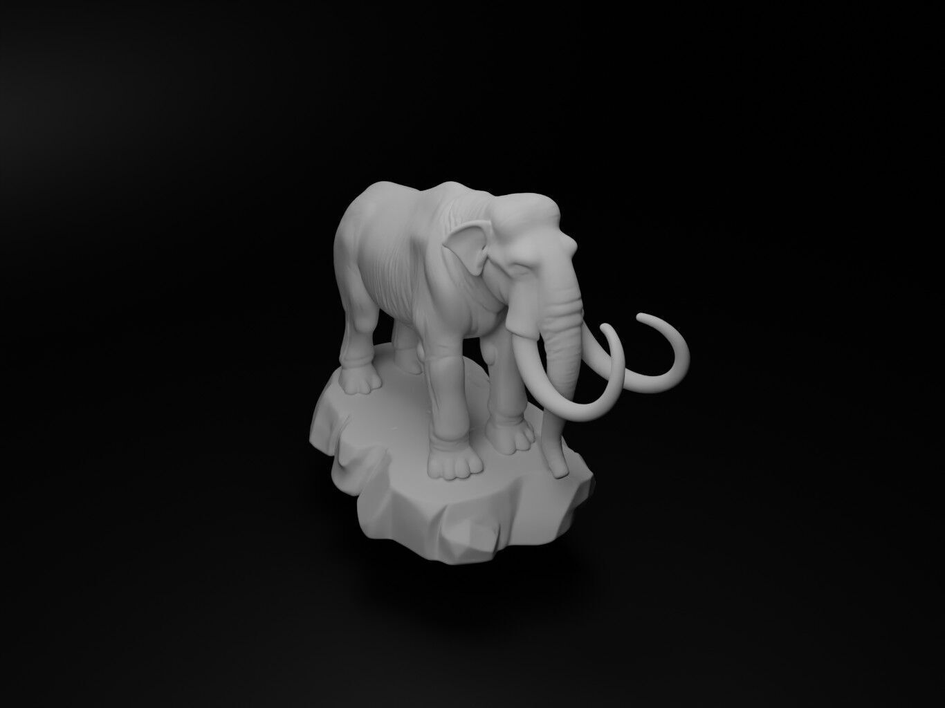 Mammoth Animal Figure 3D print model_2