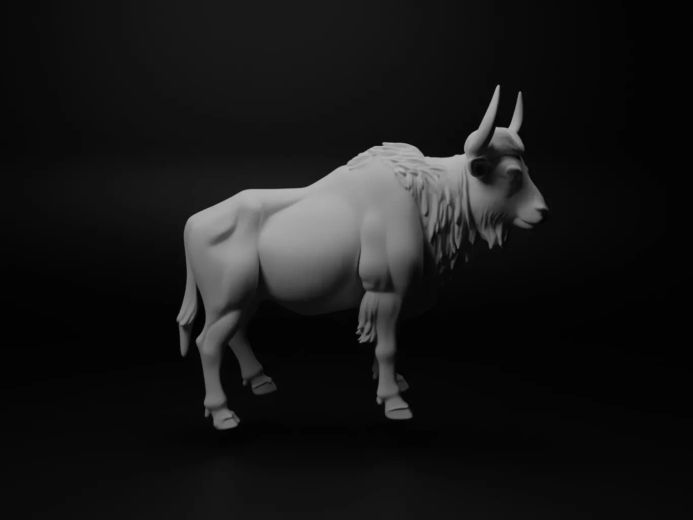 Musk ox Animal Figure 3D print model_0