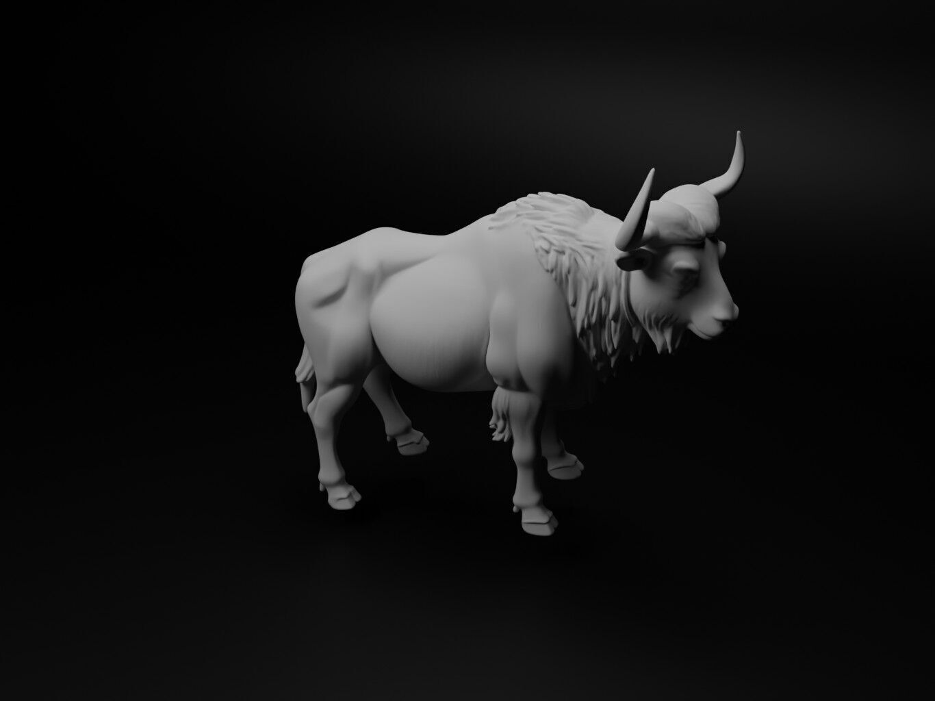 Musk ox Animal Figure 3D print model_1