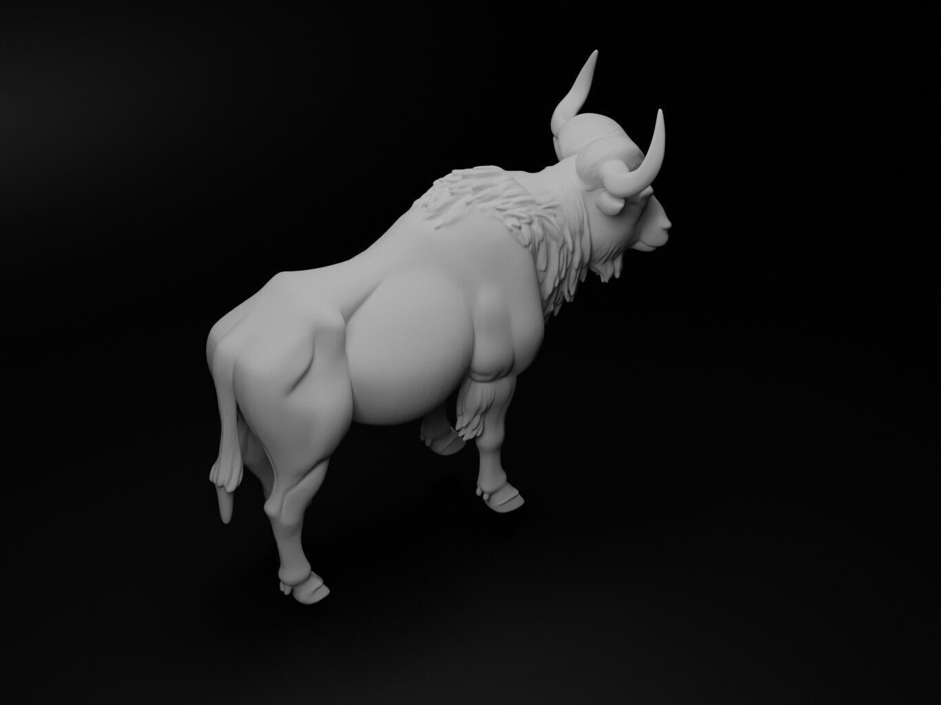 Musk ox Animal Figure 3D print model_2