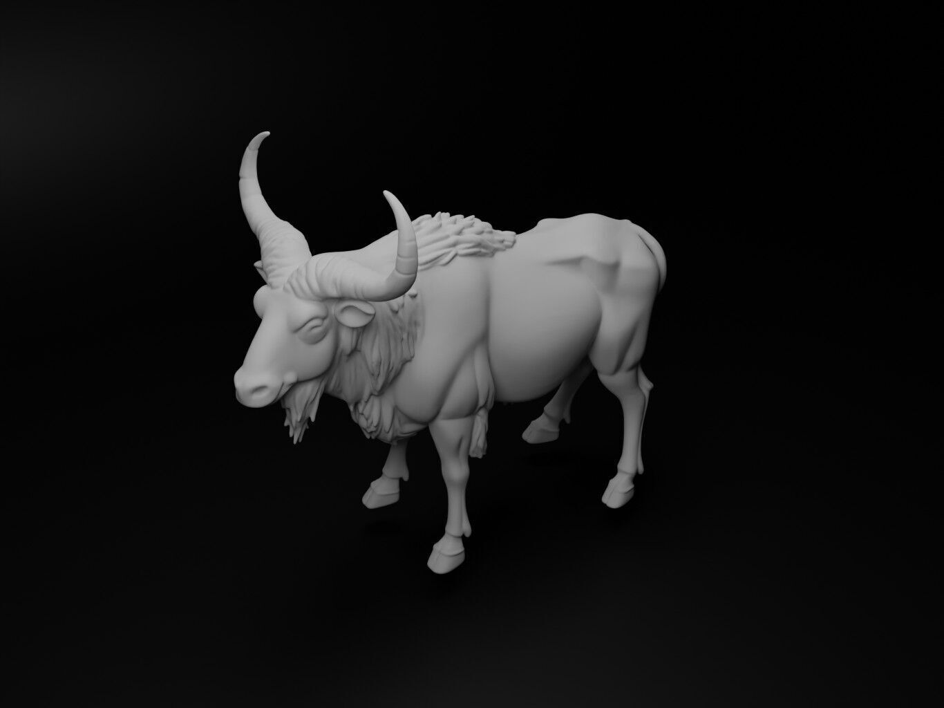 Musk ox Animal Figure 3D print model_2