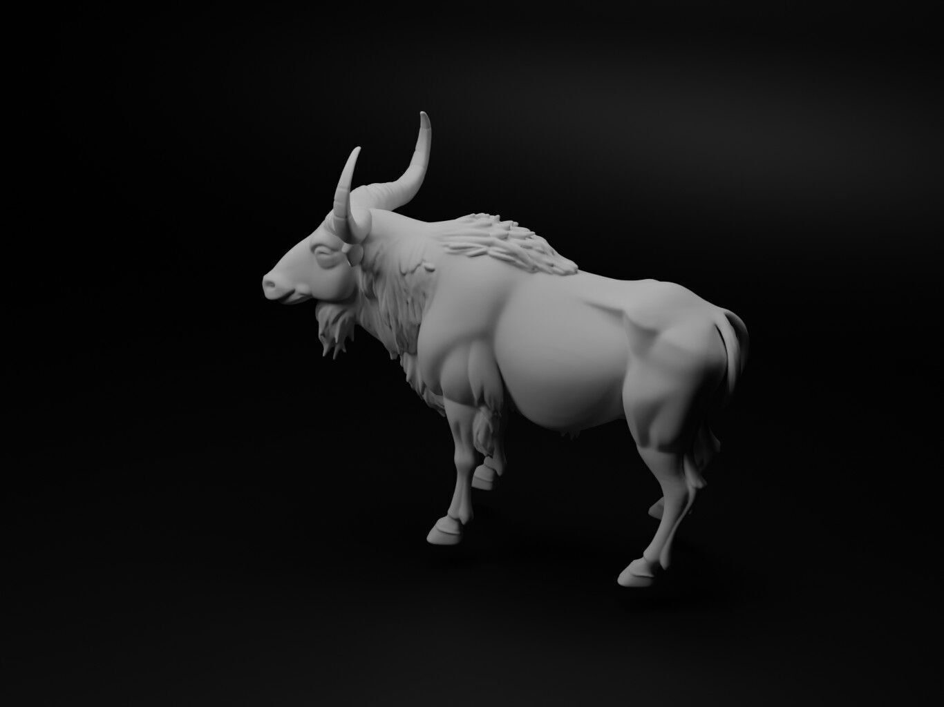 Musk ox Animal Figure 3D print model_1