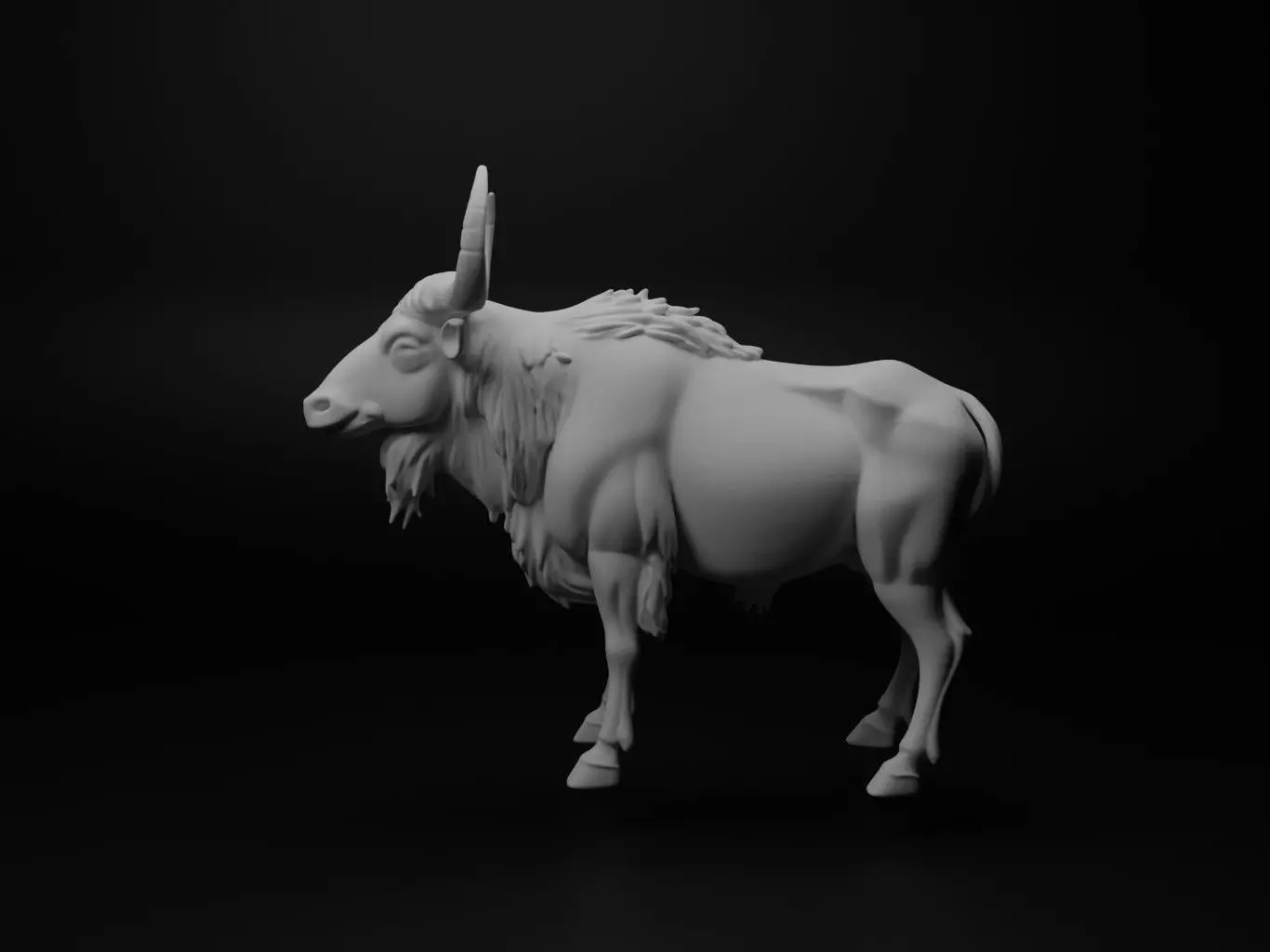 Musk ox Animal Figure 3D print model_0
