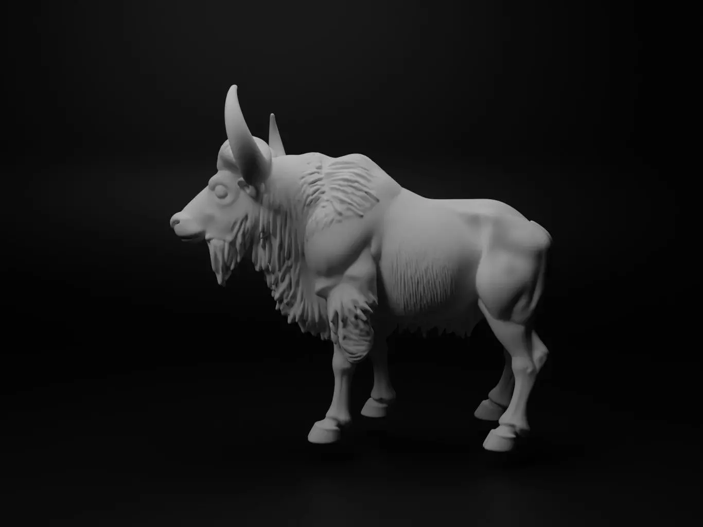Musk ox Animal Figure 3D print model_0