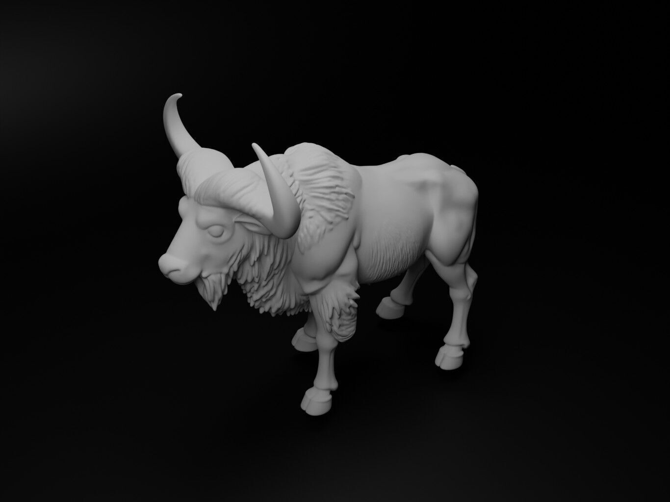 Musk ox Animal Figure 3D print model_2