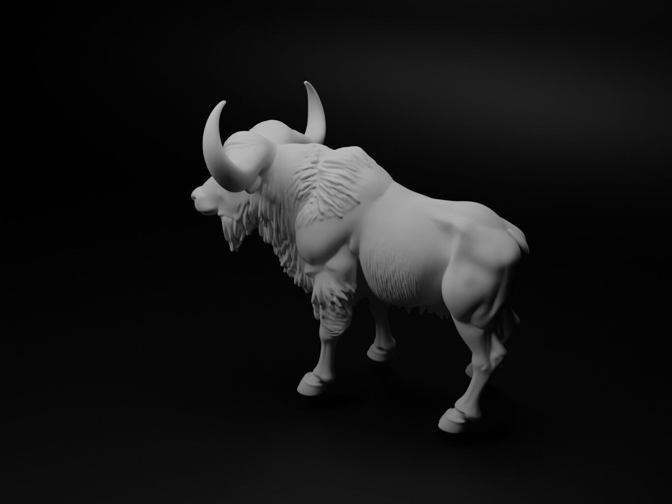 Musk ox Animal Figure 3D print model_1