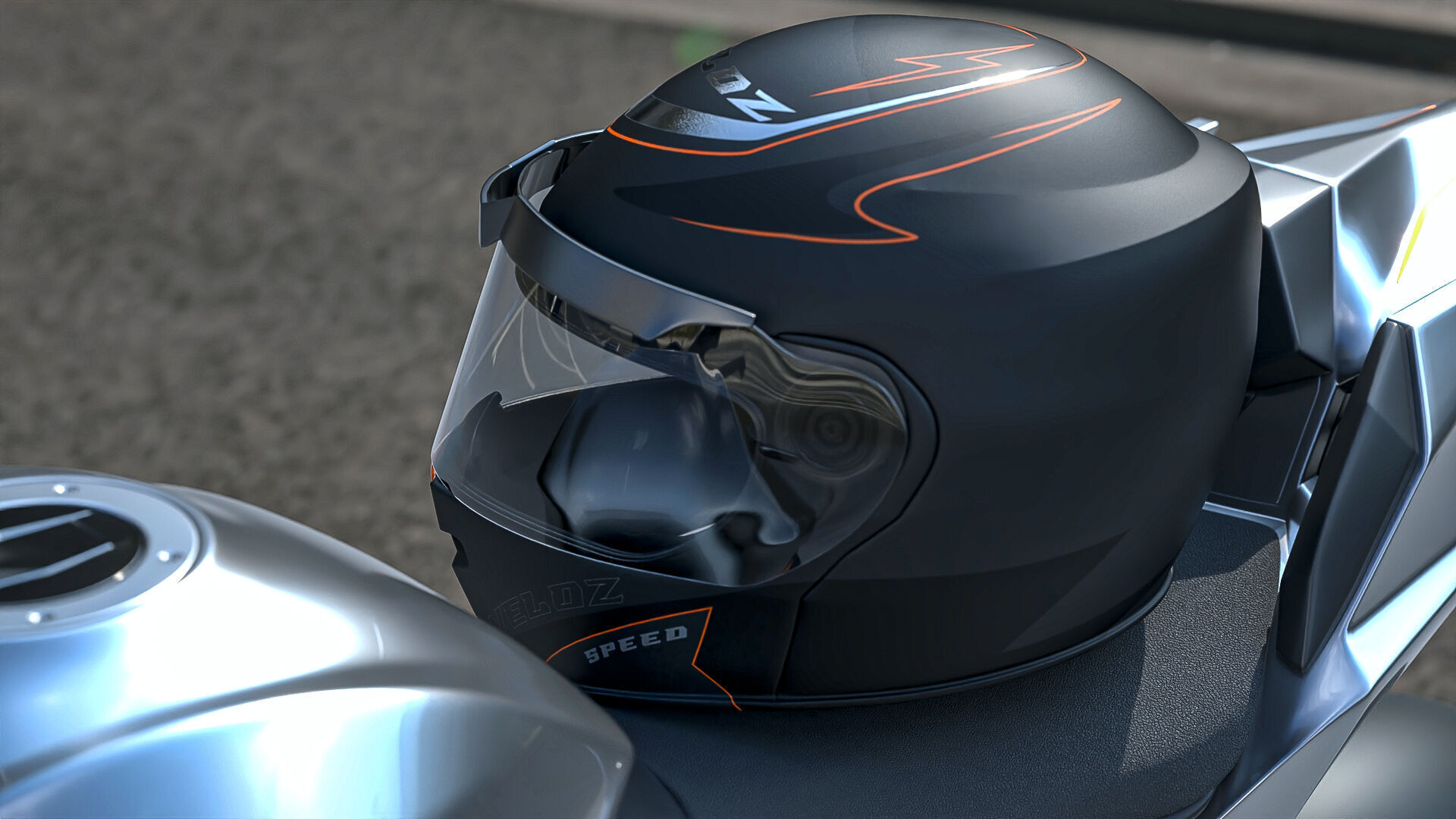 Black Helmet - Maya File - Blender File - FBX - OBJ 3D model_7