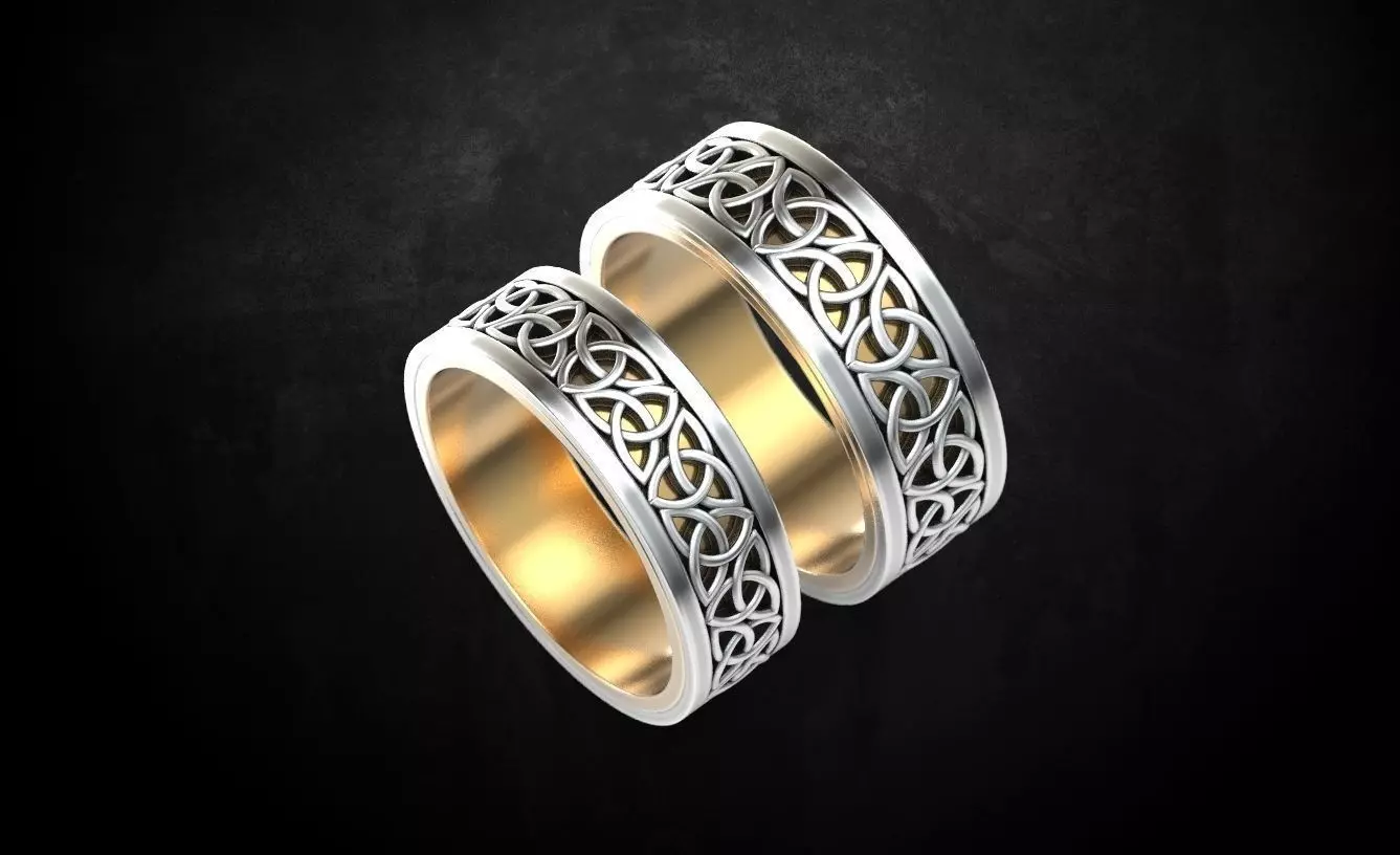 Wedding ring love the pair Free 3D print model Free low-poly 3D model_0