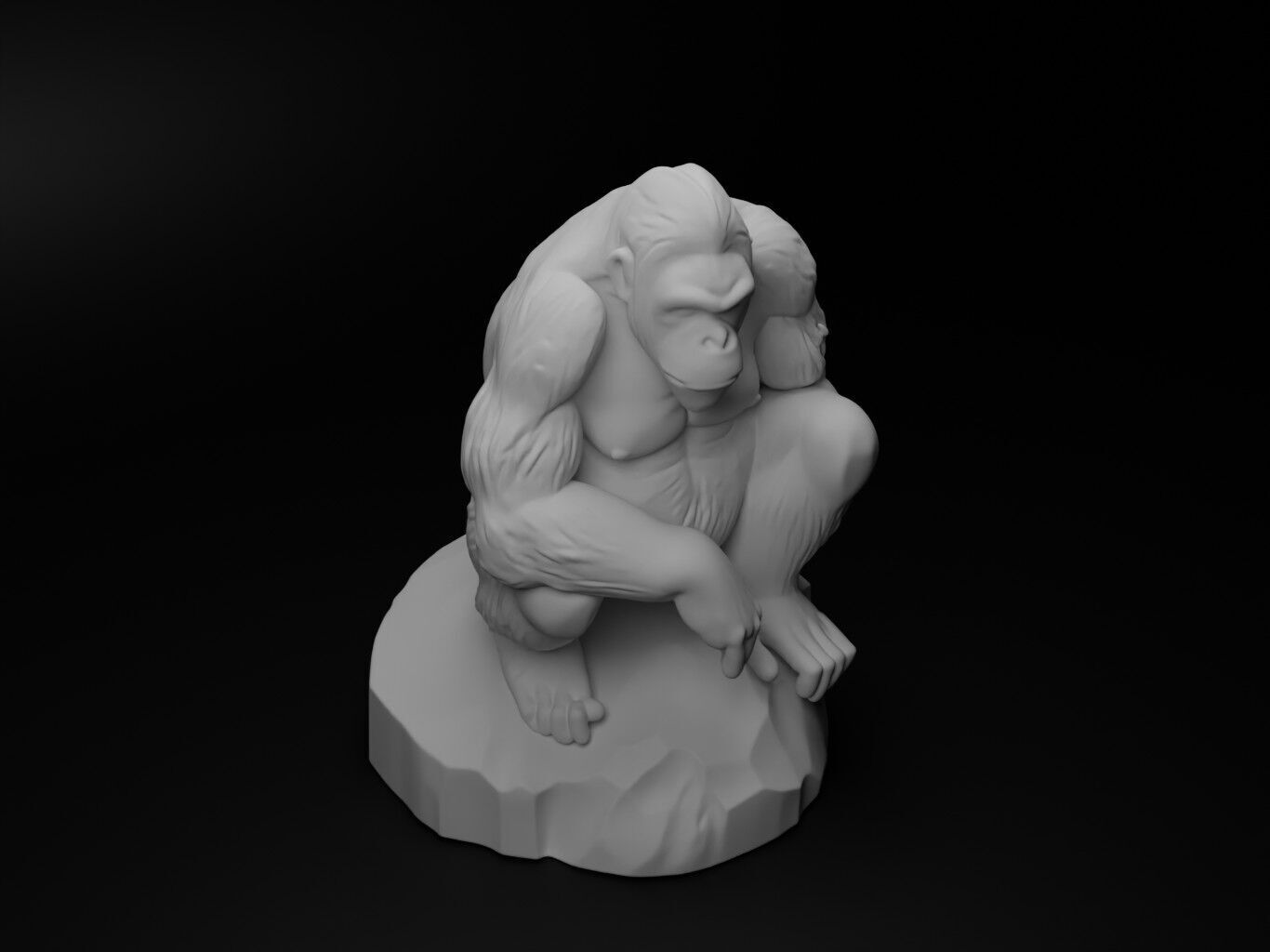 Orangutan Animal Figure 3D print model_2