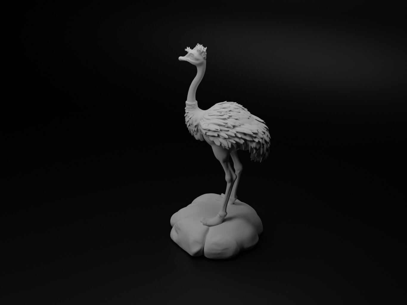 Ostrich Animal Figure 3D print model_1