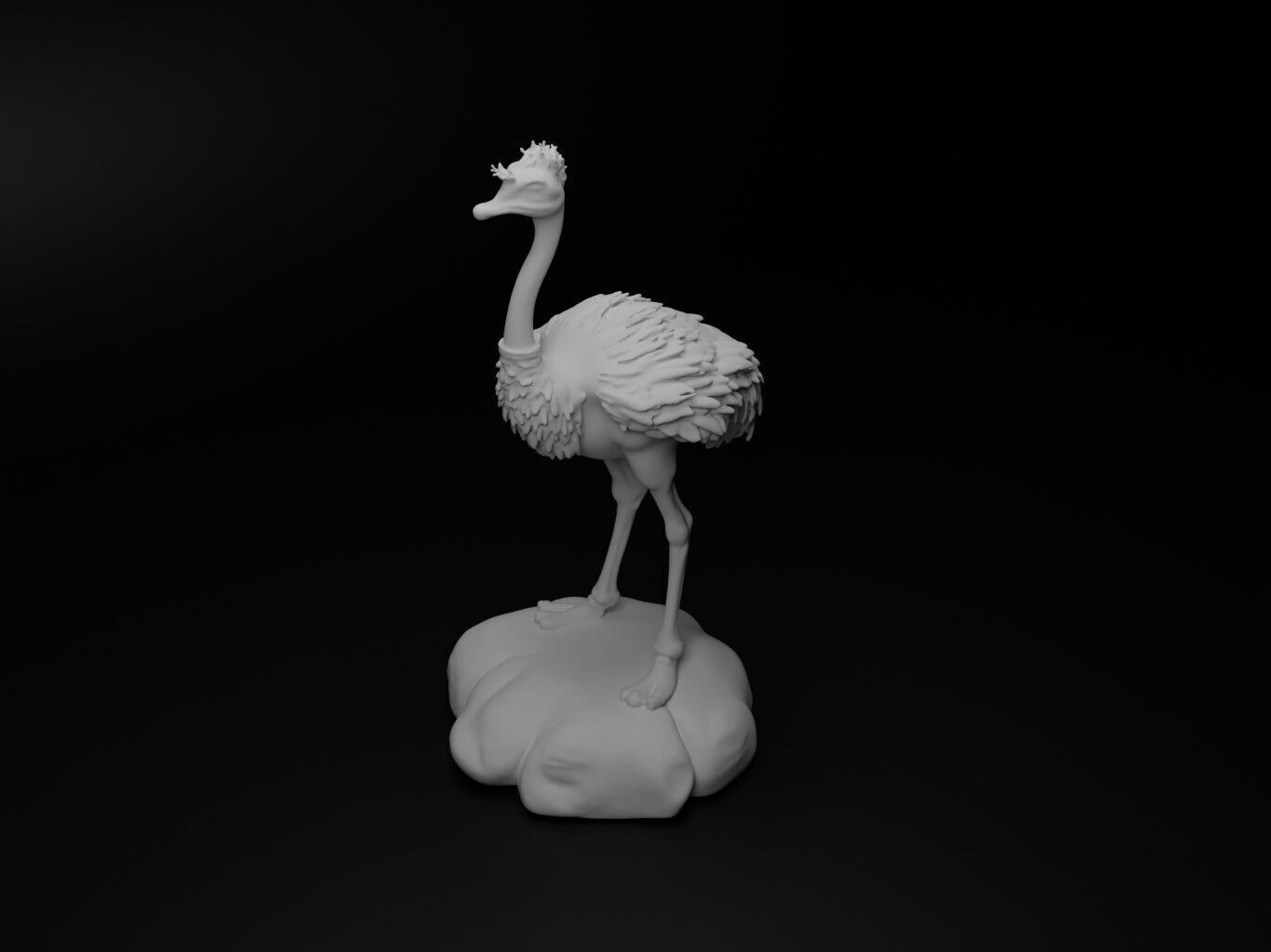 Ostrich Animal Figure 3D print model_2