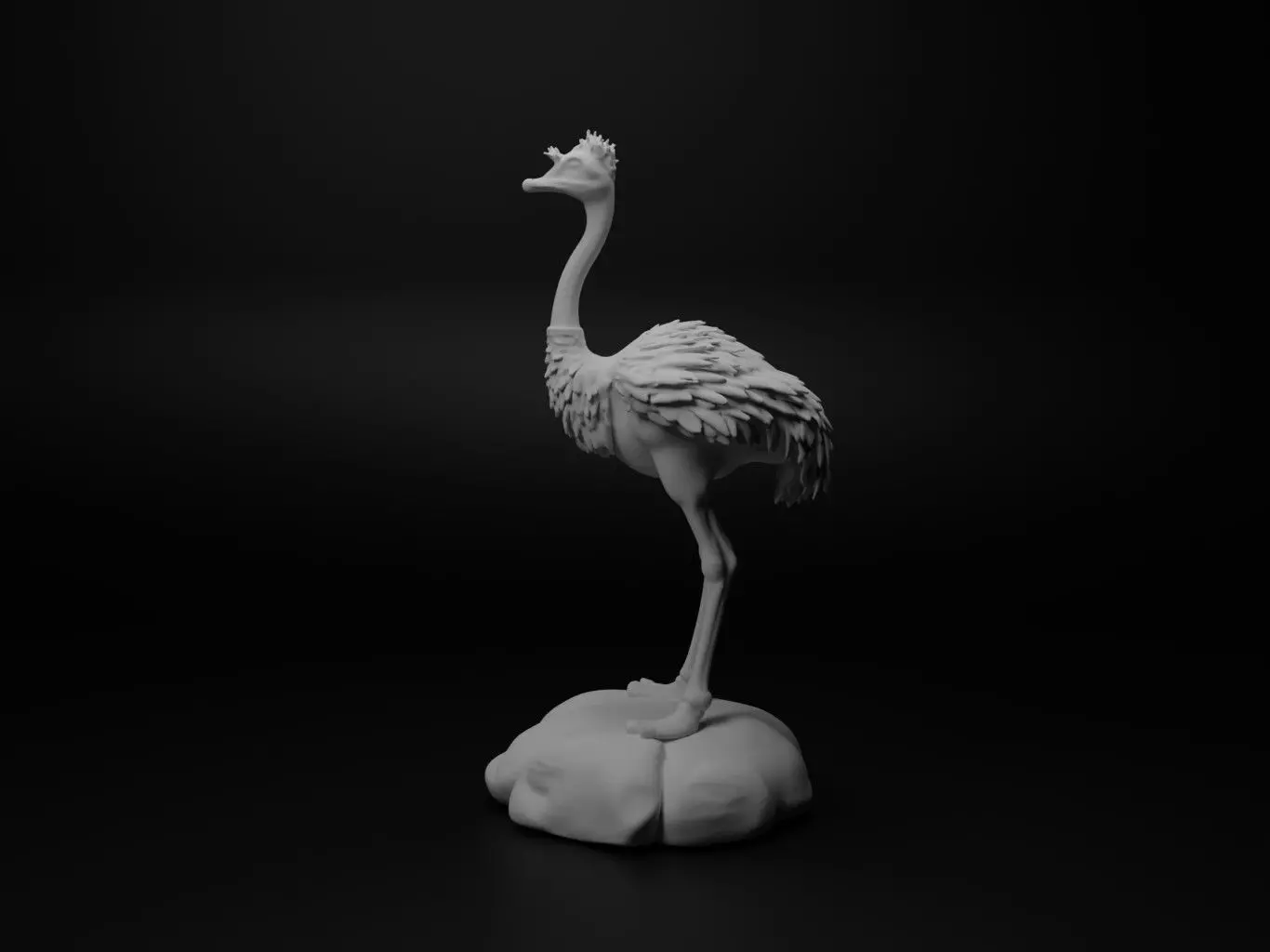 Ostrich Animal Figure 3D print model_0