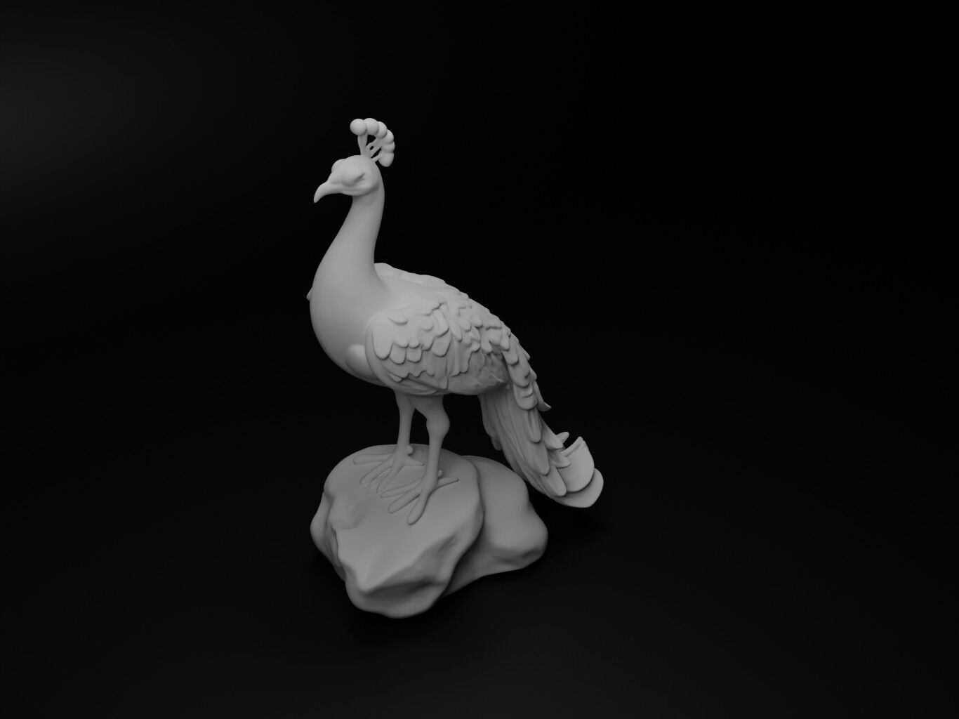 Peacock Animal Figure 3D print model_2