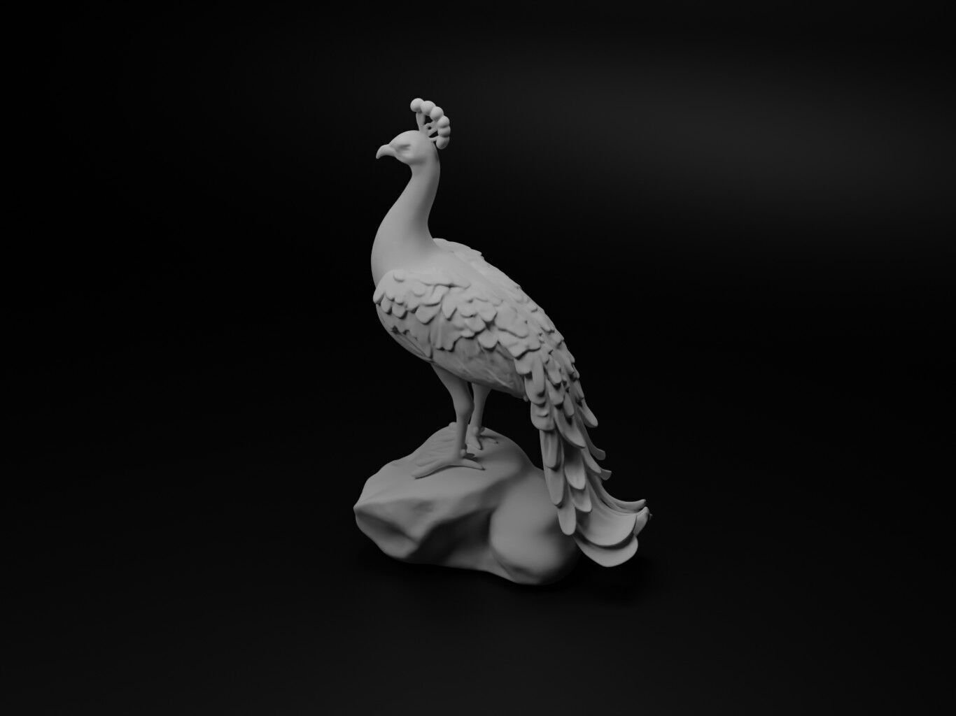 Peacock Animal Figure 3D print model_1