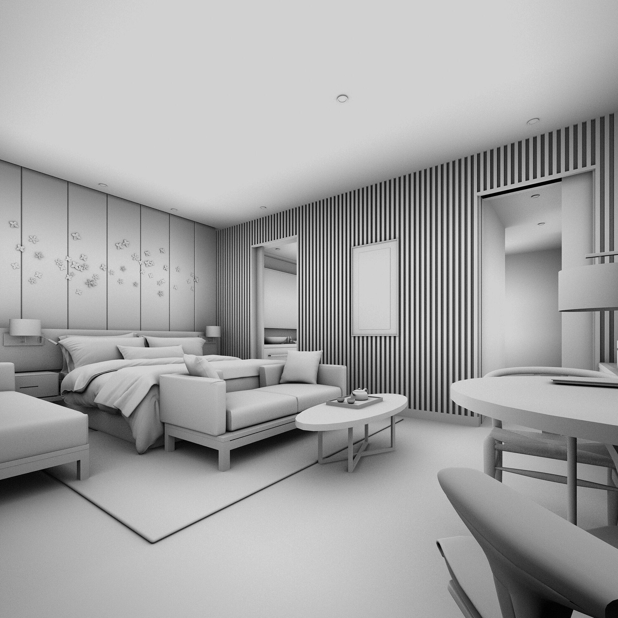 Hotel Room 3D model_8