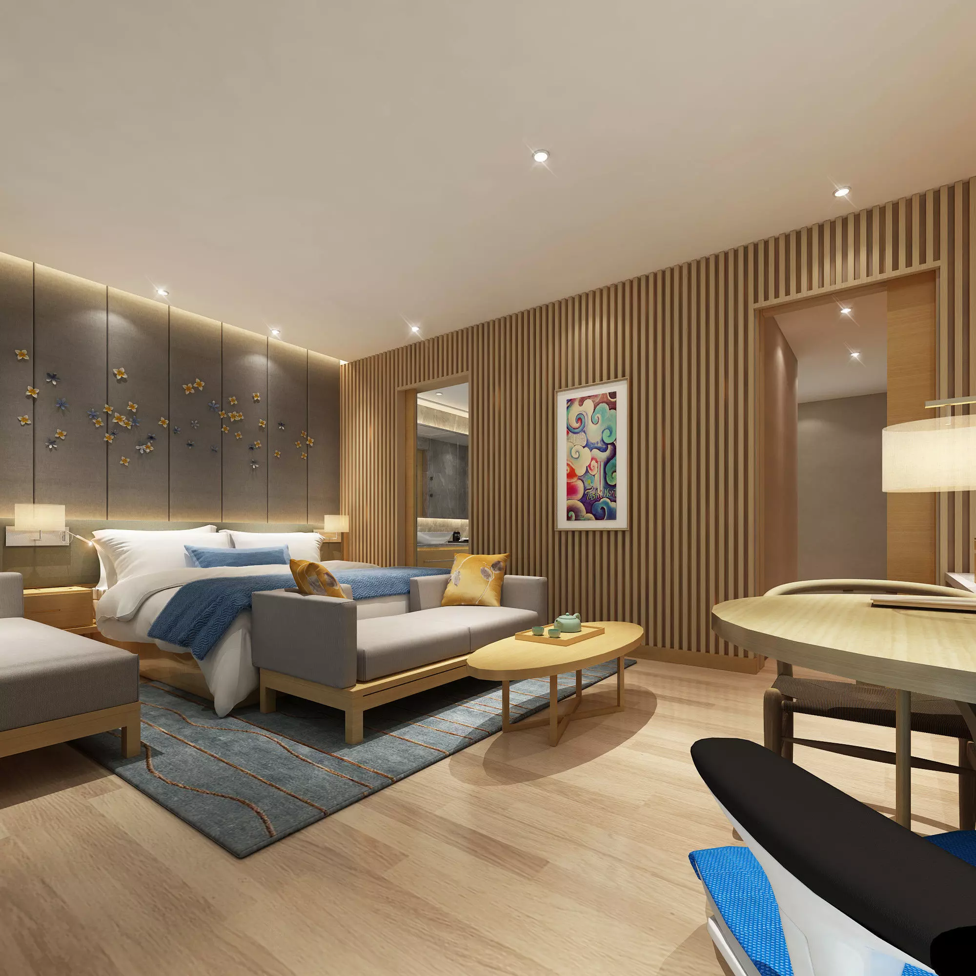 Hotel Room 3D model_0