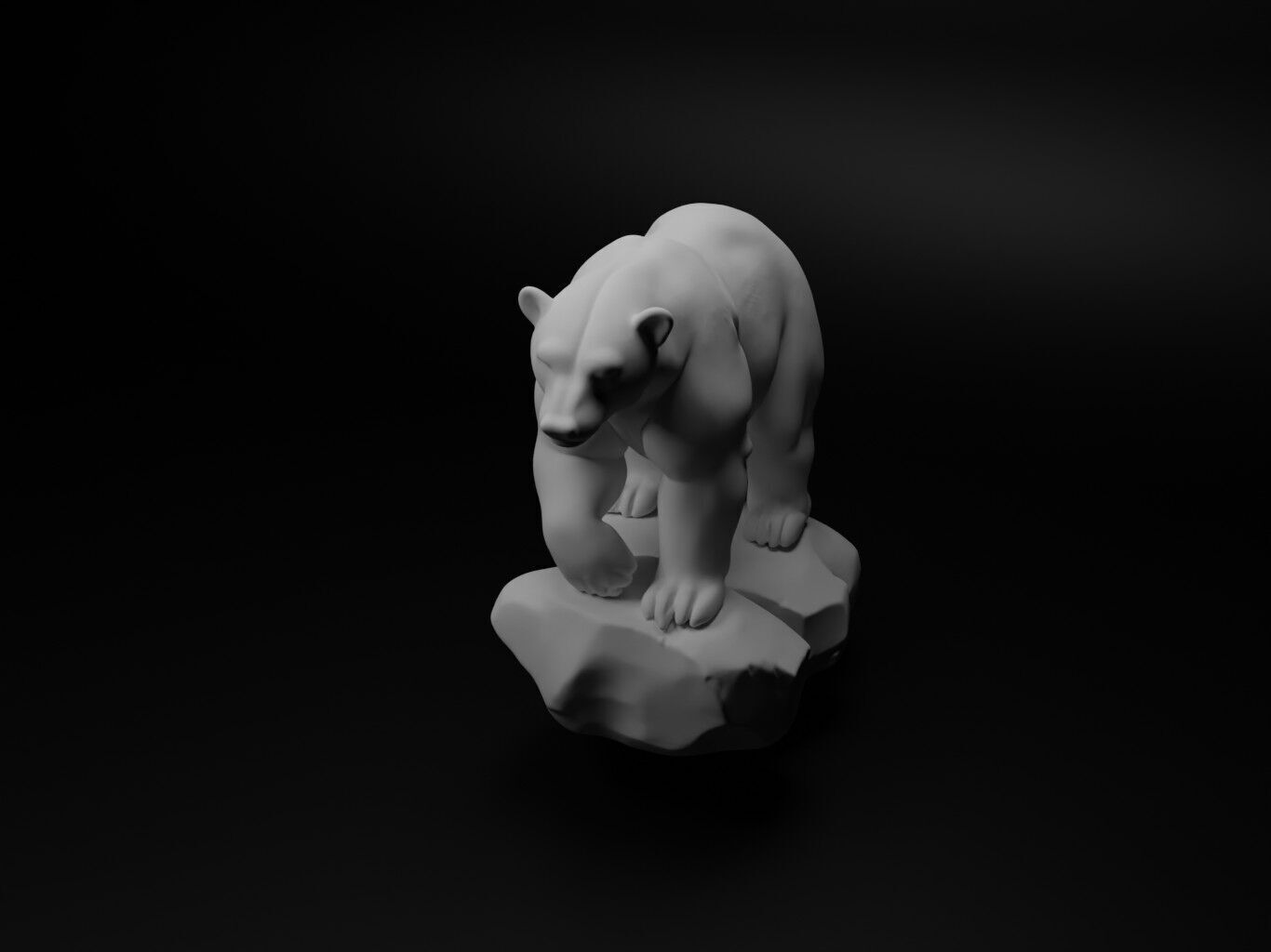 Polar bear Animal Figure 3D print model_1